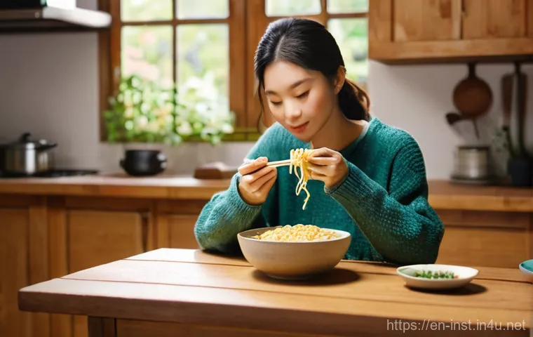 인스턴트 라면 효능 - **Prompt for Unexpected Pairings & Gourmet Twist:**
    A vibrant, overhead shot of a meticulously p...