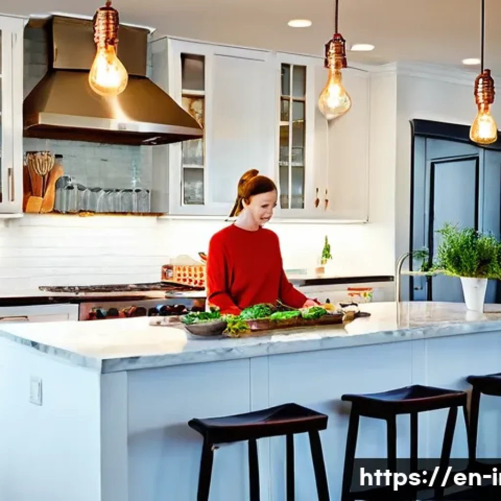 가성비 높은 인스턴트 간편식 - **Prompt:** A cozy, modern kitchen scene at dusk with warm, inviting lighting. A person, in comforta...